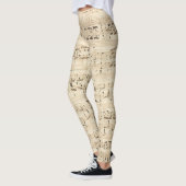 Antiek blad Music Chopin Manuscript Leggings (Links)