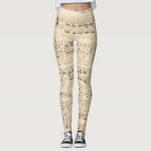 Antiek blad Music Chopin Manuscript Leggings
