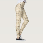 Antiek blad Music Chopin Manuscript Leggings (Rechts)
