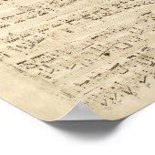 Antiek blad Music Chopin Manuscript Poster (Hoek)