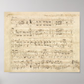Antiek blad Music Chopin Manuscript Poster (Voorkant)