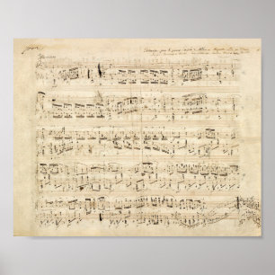 Antiek blad Music Chopin Manuscript Poster