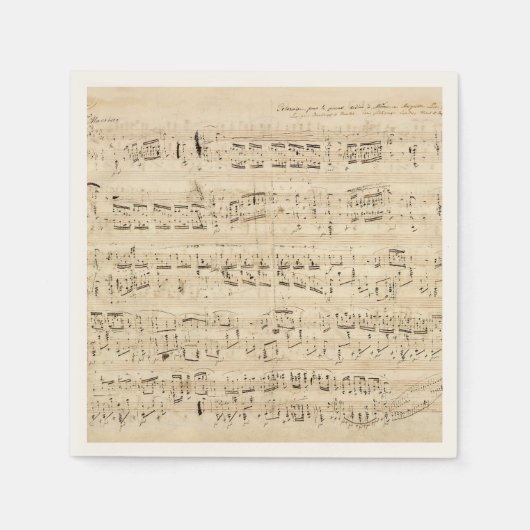 Antiek blad Music Chopin Manuscript Servet (Voorkant)