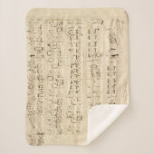 Antiek blad Music Chopin Manuscript Sherpa Deken (Voorkant)