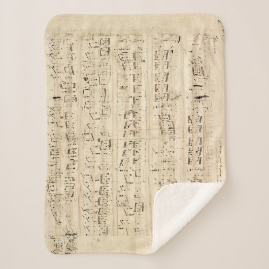 Antiek blad Music Chopin Manuscript Sherpa Deken (Voorkant)