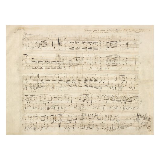 Antiek blad Music Chopin Manuscript Tafelkleed (Voorkant (Horizontaal))