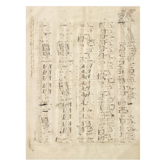Antiek blad Music Chopin Manuscript Tafelkleed (Voorkant)