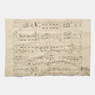 Antiek blad Music Chopin Manuscript Theedoek