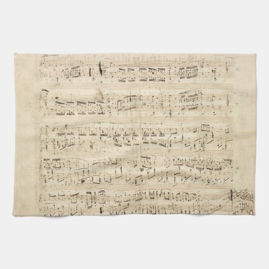 Antiek blad Music Chopin Manuscript Theedoek (Horizontaal)
