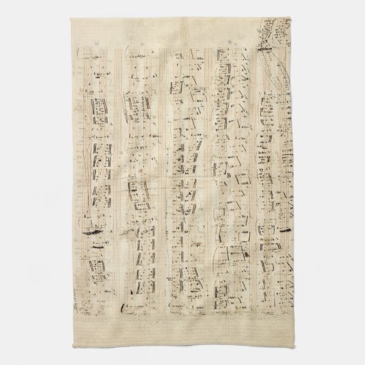 Antiek blad Music Chopin Manuscript Theedoek (Verticaal)