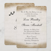 Antiek blad Music Theme Wedding Invitation Kaart (Voorkant / Achterkant)