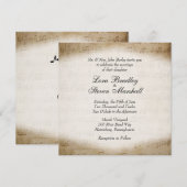 Antiek blad Music Theme Wedding Invitation Kaart (Voorkant / Achterkant)