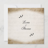 Antiek blad Music Theme Wedding Invitation Kaart (Achterkant)
