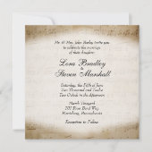 Antiek blad Music Theme Wedding Invitation Kaart (Voorkant)