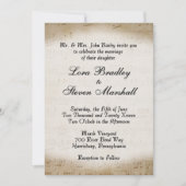 Antiek blad Music Theme Wedding Invitation Kaart (Voorkant)