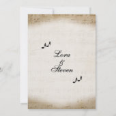 Antiek blad Music Theme Wedding Invitation Kaart (Achterkant)