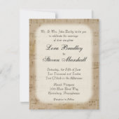 Antiek blad Music Theme Wedding Invitation Kaart (Voorkant)