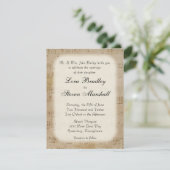 Antiek blad Music Theme Wedding Invitation Kaart (Staand voorkant)