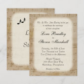 Antiek blad Music Theme Wedding Invitation Kaart (Voorkant / Achterkant)