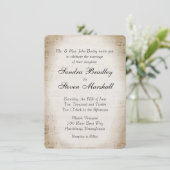 Antiek blad Music Theme Wedding Invitation Kaart (Staand voorkant)