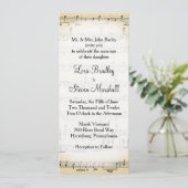 Antiek blad Music Theme Wedding Invitation Kaart (Staand voorkant)