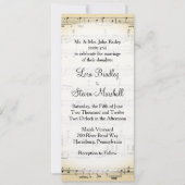 Antiek blad Music Theme Wedding Invitation Kaart (Voorkant)