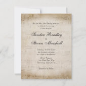 Antiek blad Music Theme Wedding Invitation Kaart (Voorkant)
