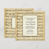Antiek blad Music Theme Wedding Invitation Kaart (Voorkant / Achterkant)