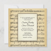 Antiek blad Music Theme Wedding Invitation Kaart (Voorkant)