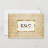 Antiek blad Muziek Roze RSVP-kaart RSVP Kaartje (Achterkant)