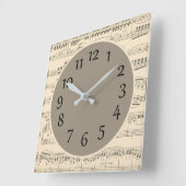 Antiek Blad Muziek wandklok met nummers (Hoek)