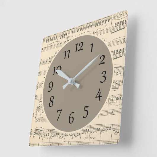 Antiek Blad Muziek wandklok met nummers (Hoek)