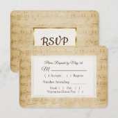 Antiek Bladmuziek Bruiloft RSVP-kaart RSVP Kaartje (Voorkant / Achterkant)