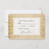 Antiek Bladmuziek Bruiloft RSVP-kaart RSVP Kaartje (Voorkant)