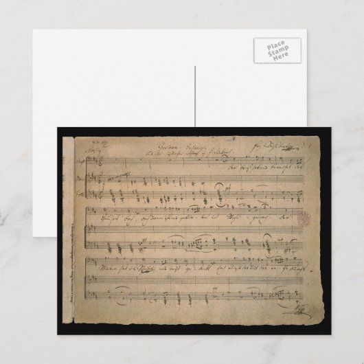 Antiek bladmuziek uit 1822, Song of the Old Man Briefkaart (Voorkant / Achterkant)