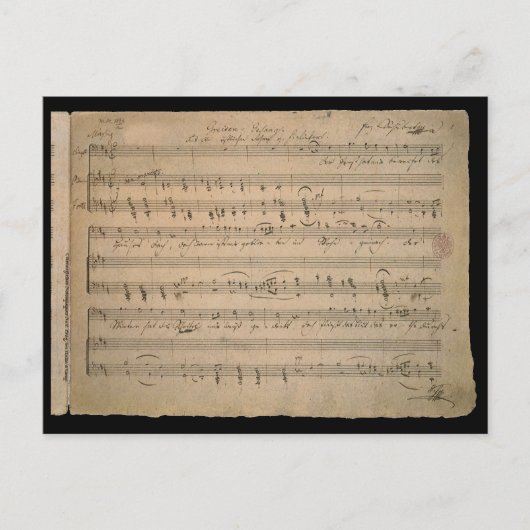 Antiek bladmuziek uit 1822, Song of the Old Man Briefkaart (Voorkant)