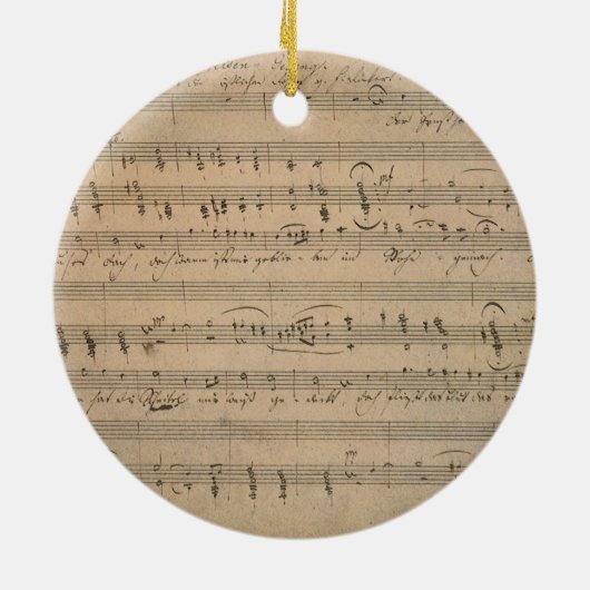 Antiek bladmuziek uit 1822, Song of the Old Man Keramisch Ornament (Achterkant)