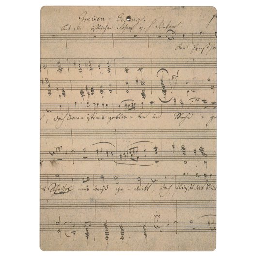 Antiek bladmuziek uit 1822, Song of the Old Man Klembord (Achterkant)