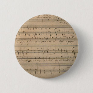 Antiek bladmuziek uit 1822, Song of the Old Man Ronde Button 5,7 Cm