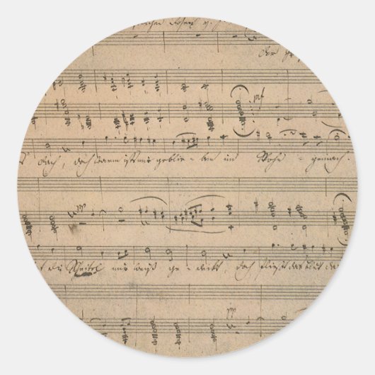 Antiek bladmuziek uit 1822, Song of the Old Man Ronde Sticker (Voorkant)
