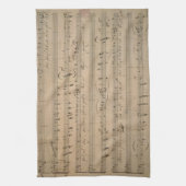 Antiek bladmuziek uit 1822, Song of the Old Man Theedoek (Verticaal)