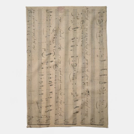 Antiek bladmuziek uit 1822, Song of the Old Man Theedoek (Verticaal)