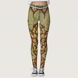 Antiek bladpatroon Leggings