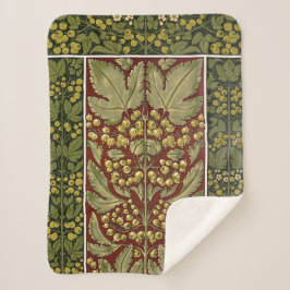 Antiek bladpatroon sherpa deken