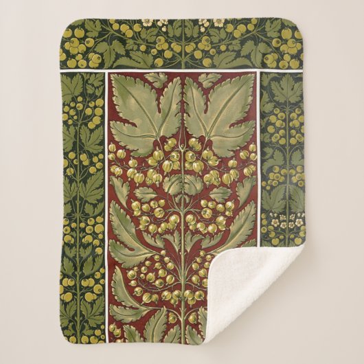 Antiek bladpatroon sherpa deken (Voorkant)