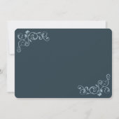  Antiek blauw 3 foto's met blauw scrollbord Save The Date (Achterkant)