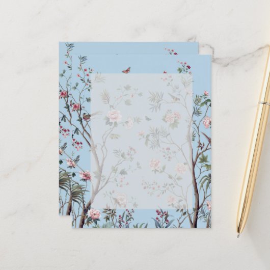 Antiek blauw bloem (Voorkant / Achterkant in situ)