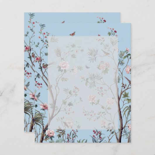 Antiek blauw bloem (Voorkant / Achterkant)