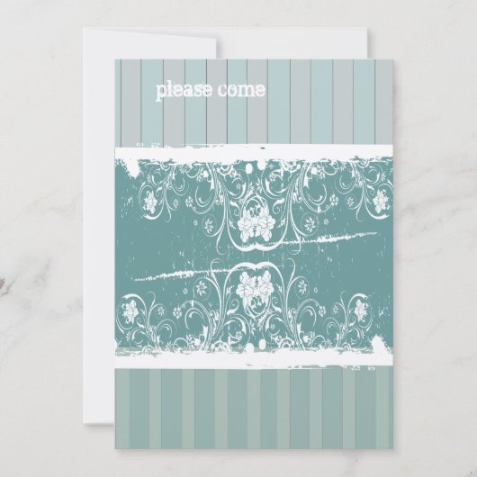 Antiek blauw-bridal Shower-uitnodiging Kaart (Voorkant)