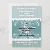 Antiek blauw-bridal Shower-uitnodiging Kaart (Achterkant)